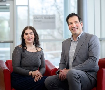 Grace VanEtten '26 and Professor Christopher Riddle