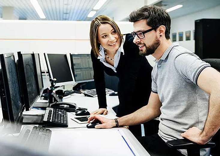 Utica University students in computer lab